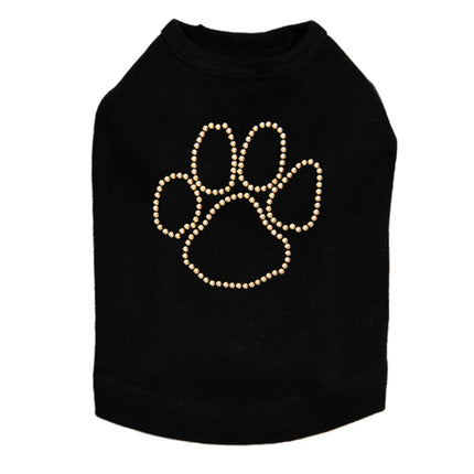 Paw (Gold Nailheads) - Dog Tank