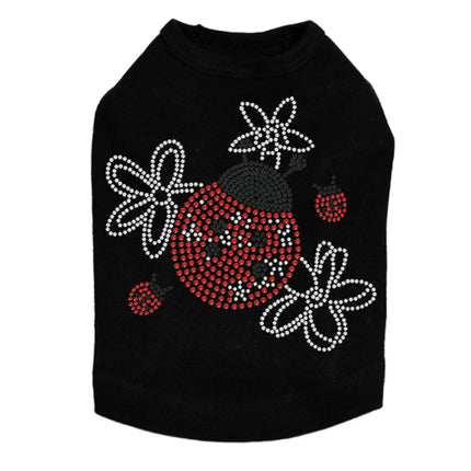 Large Lady Bug with Flowers - Dog Tank