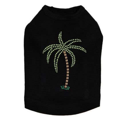 Palm Tree (Green Rhinestones) - Dog Tank