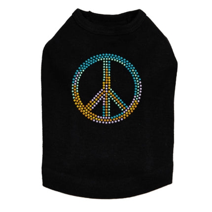 Peace Sign (Blue, Orange, Yellow, & Green) - Dog Tank