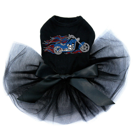 Motorcycle (Large Red, White, & Blue with Flames) - Custom Tutu