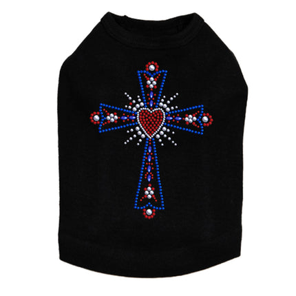 Cross (Red, White & Blue) - Dog Tank