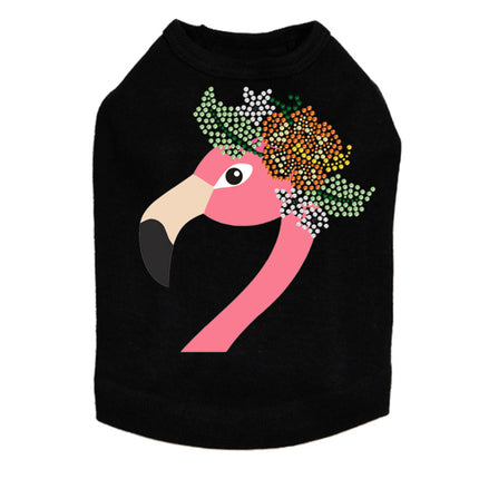 Flamingo with Flowers - Dog Tank