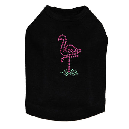 Pink Flamingo in Grass - Small - Dog Tank