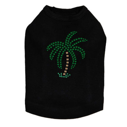 Palm Tree (Green Rhinestones - Small) - Dog Tank