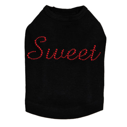 Sweet (Red Rhinestuds) - Dog Tank