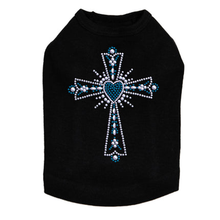 Cross (Silver & Blue) - Dog Tank