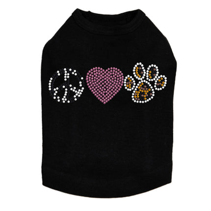 Peace, Love, Paw (Animal Print) - Dog Tank