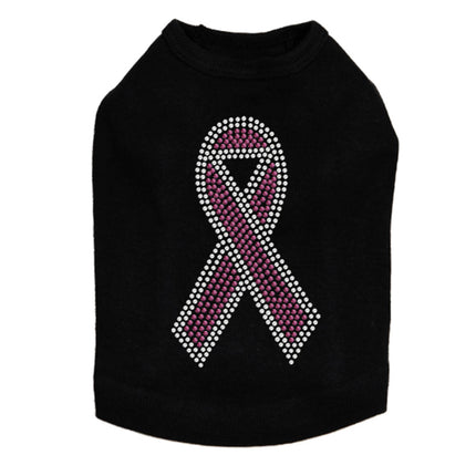 Ribbon (Pink with Clear Rhinestones) - Dog Tank