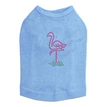 Pink Flamingo in Grass - Small - Dog Tank