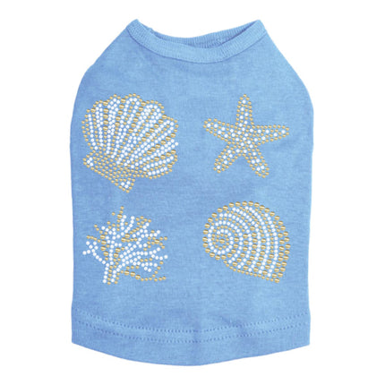 Gold & White Sea Shells - Dog Tank