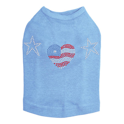 Patriotic Heart with Stars - Dog Tank