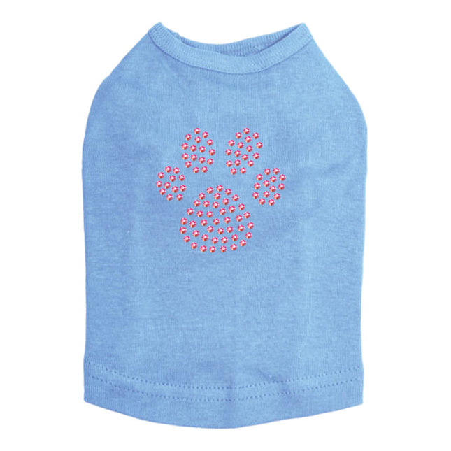 Paw (Pink Rhinestuds) - Dog Tank