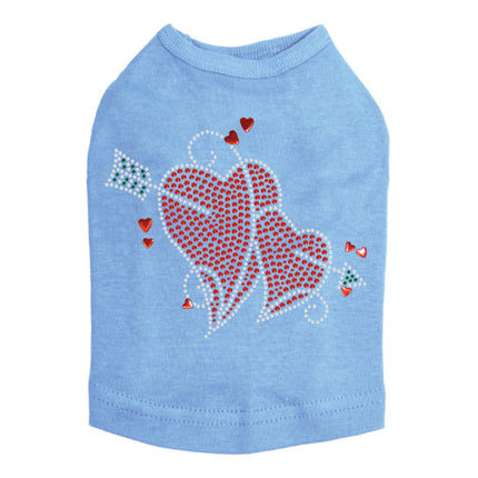 Red Rhinestone Hearts with Arrow - Dog Tank