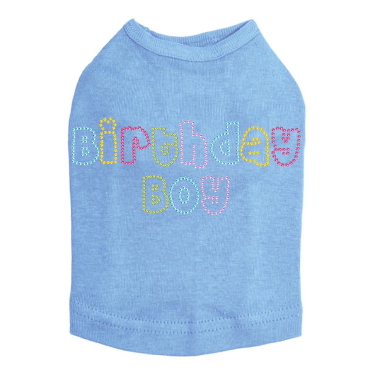 Birthday Boy (Multicolor) - Dog Tank Blue