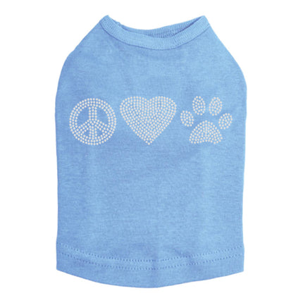 Peace, Love, Paw (Rhinestone) - Dog Tank