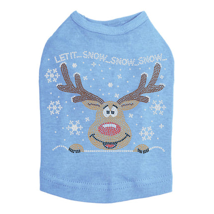 Let it Snow - Red Nose Reindeer - Dog Tank