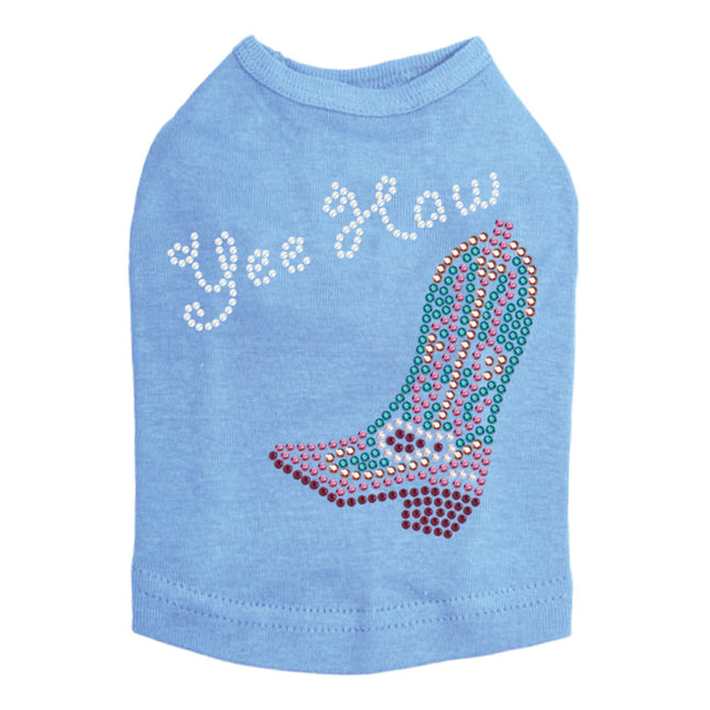 Boot (Pink & Turquoise with Yee Haw) - Dog Tank