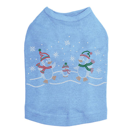 Penguin Family with Snowflakes - Dog Tank