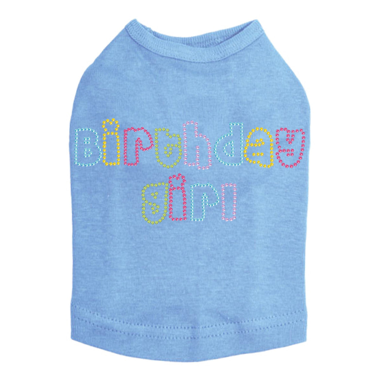 Birthday Girl (Multicolor) - Dog Tank Blue