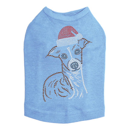 Italian Greyhound Face with Santa Hat - Dog Tank