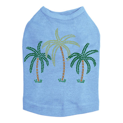 Palm Trees (Green Rhinestones) - Dog Tank