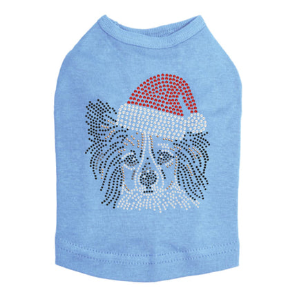 Papillon with Santa Hat - Dog Tank