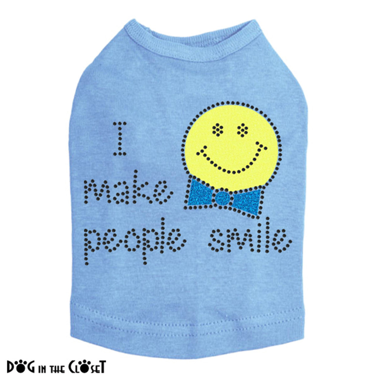 I Make People Smile (Boy) - Dog Tank Blue