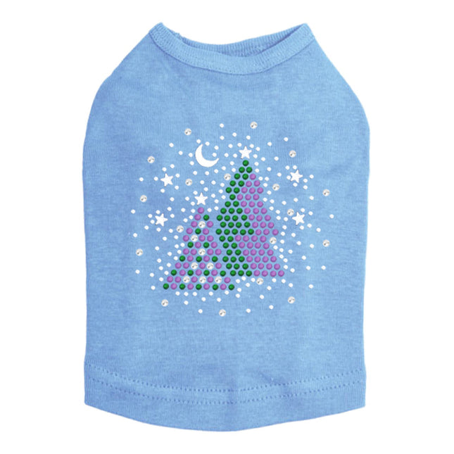 Purple & Green Christmas Trees with Snowflakes - Dog Tank