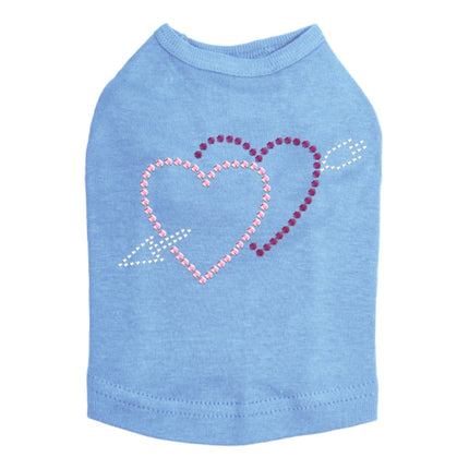 Pink & Purple Hearts with Arrow - Dog Tank