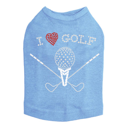 I Love Golf (Large) - Dog Tank