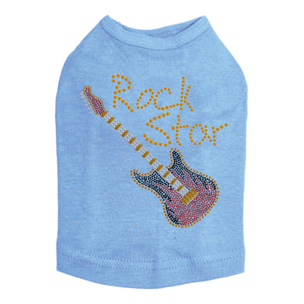 Rock Star with Red & Gold Guitar - Dog Tank