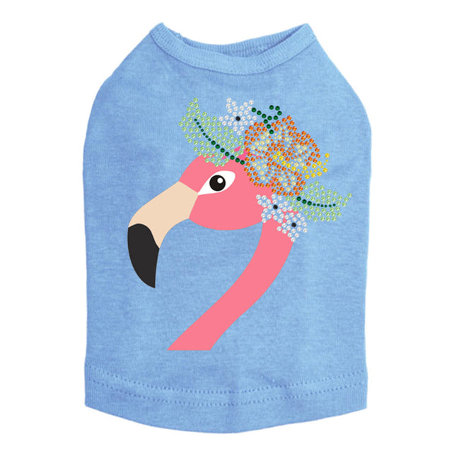 Flamingo with Flowers - Dog Tank