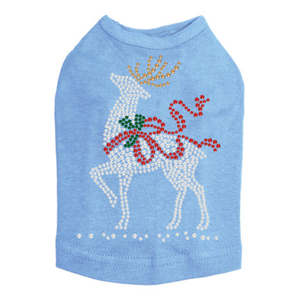 Reindeer with Red Bow - Dog Tank