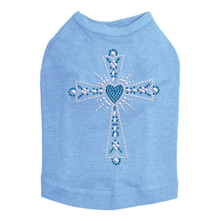 Cross (Silver & Blue) - Dog Tank