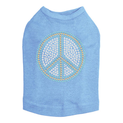 Peace Sign (Blue) - Dog Tank