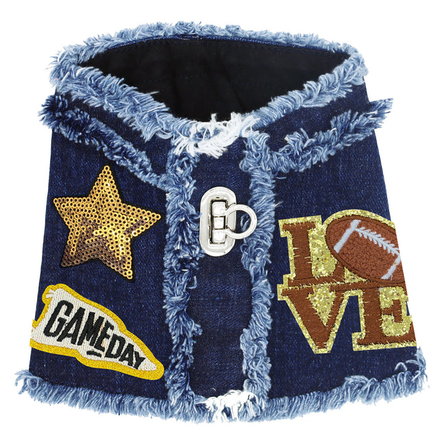 Love Football Denim Harness Vest