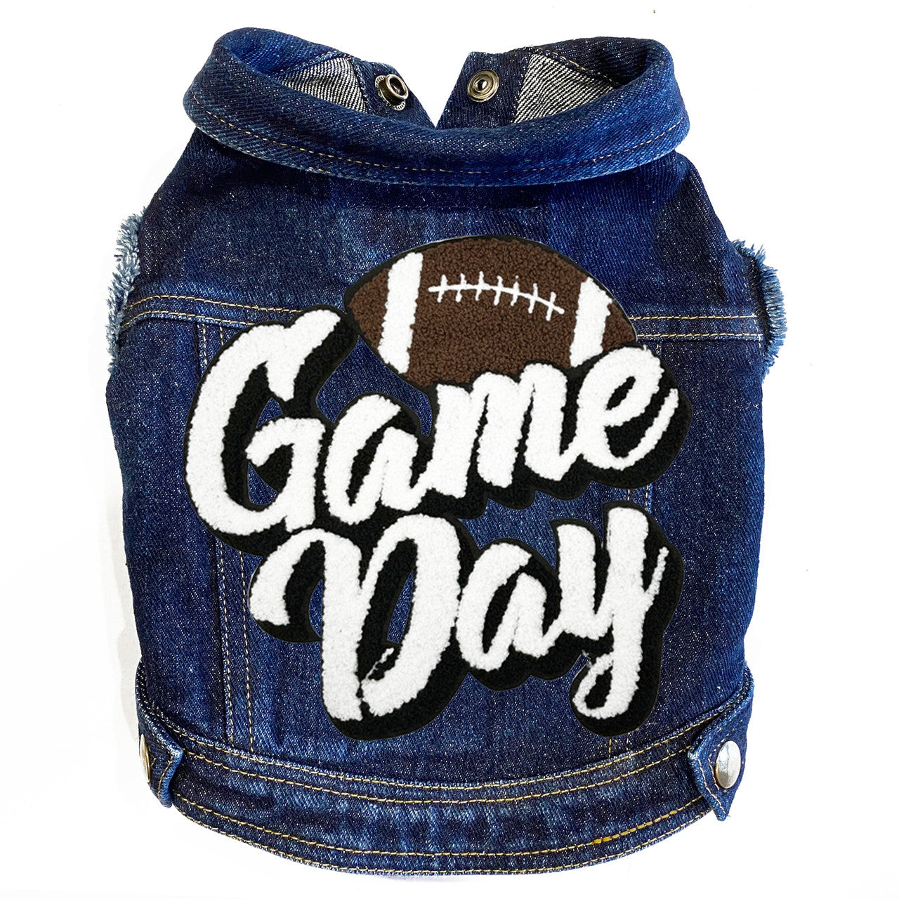 Game Day (Large) Denim Dog Jacket Blue Denim