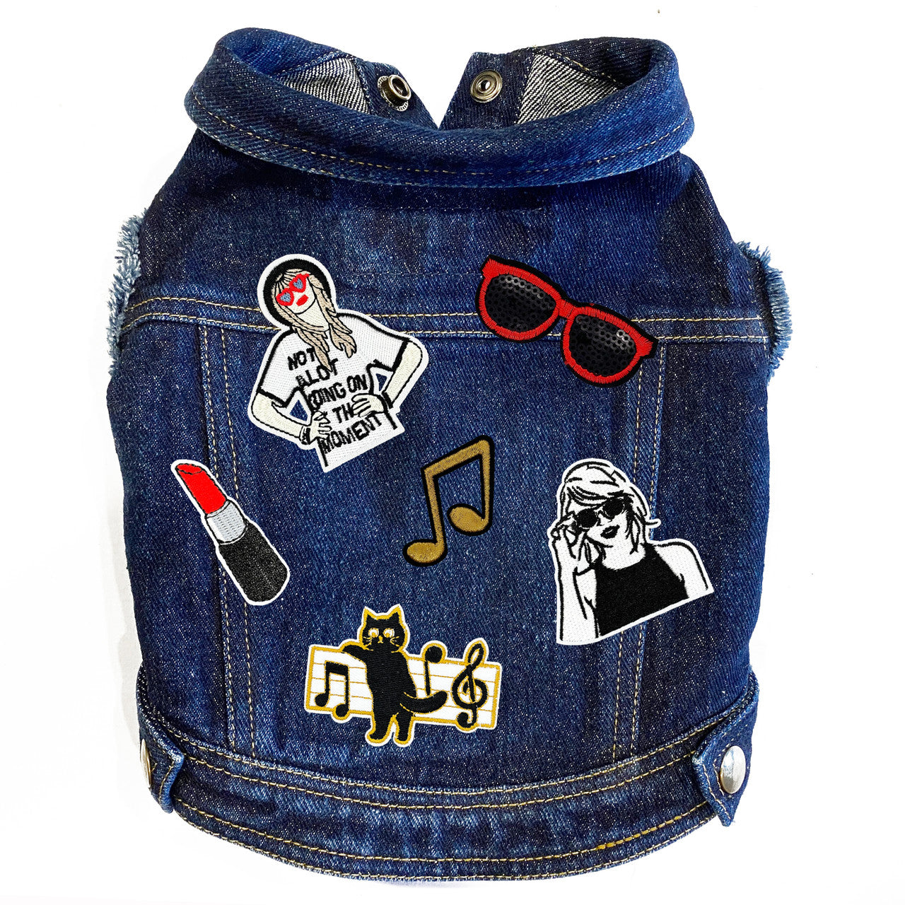 Swiftie Inspired #1 Denim Dog Jacket Blue Denim