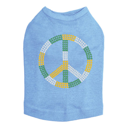 Peace Sign (Green, Gold, & Clear) - Dog Tank