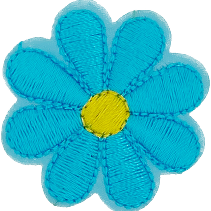 Turquoise Daisy 8 Petal Flower - Patch