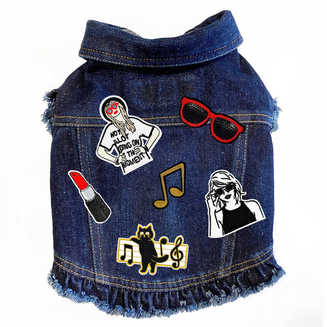 Swiftie Inspired #1 Denim Dog Jacket