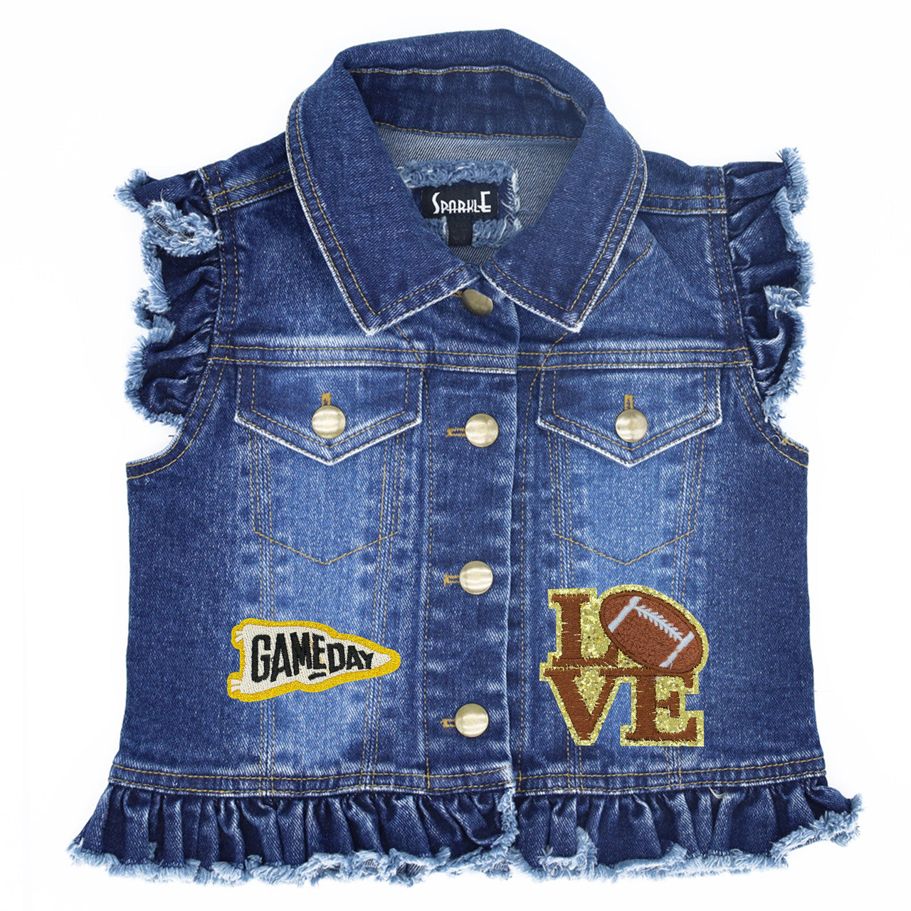 Cheer Football - Kids Denim Vest