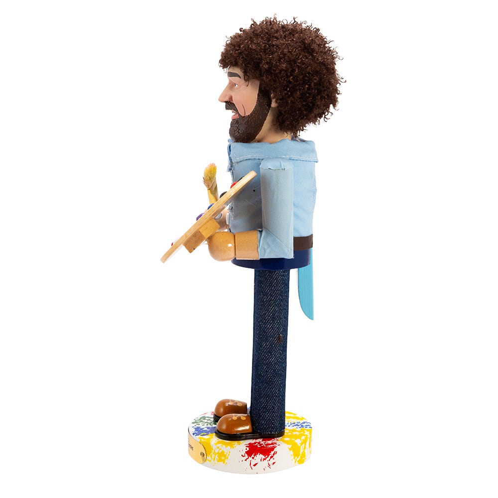 Kurt Adler 10-Inch Bob Ross with Palette Nutcracker