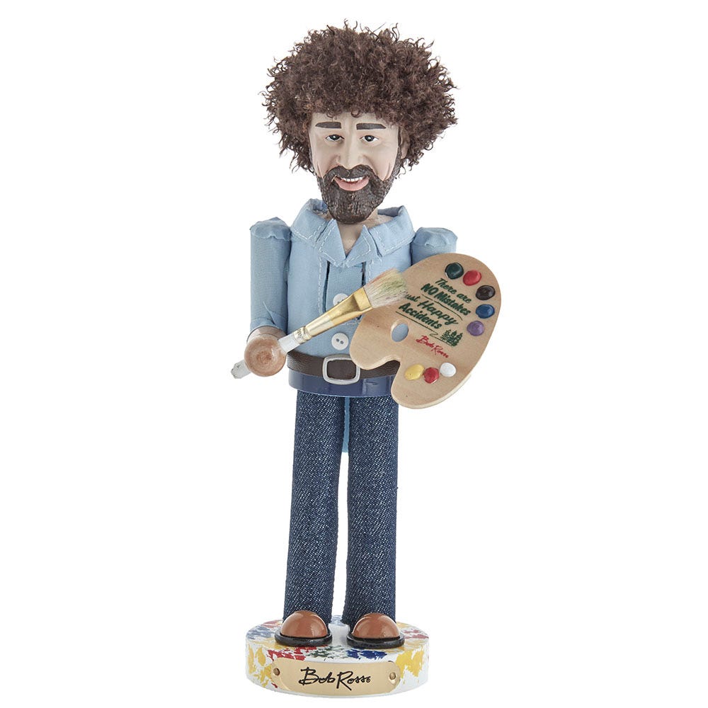 Kurt Adler 10-Inch Bob Ross with Palette Nutcracker