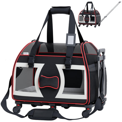 Bone Cruiser Pet Carrier with Removable Wheels and Telescopic Handle