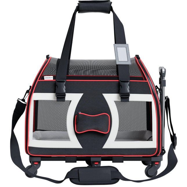 Bone Cruiser Pet Carrier with Removable Wheels and Telescopic Handle