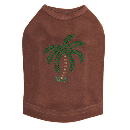 Palm Tree (Green Rhinestones - Small) - Dog Tank