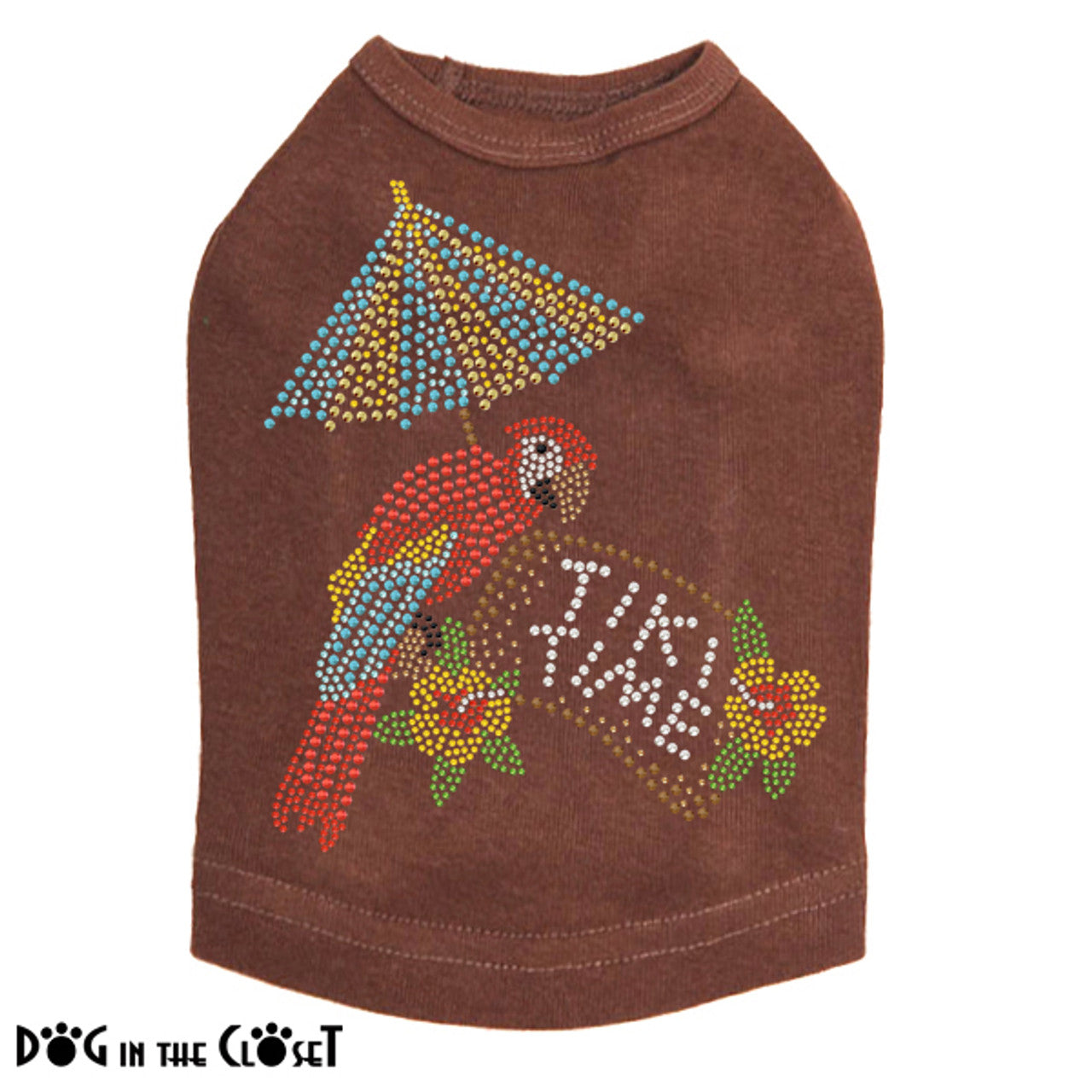 Tiki Time Parrot - Sleeveless Dog Tank