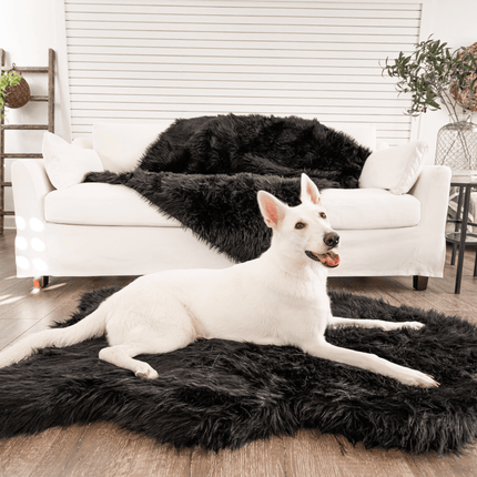 PupRug by Paw.com™ Faux Fur Orthopedic Dog Bed - Curve Midnight Black